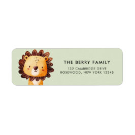Waterverf Lion Safari Return Address Label