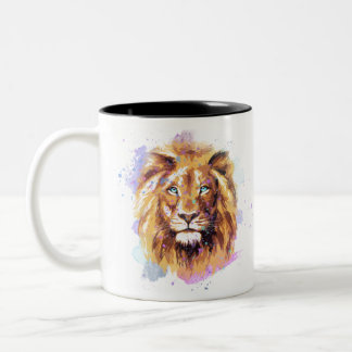 Waterverf Lion Tweekleurige Koffiemok