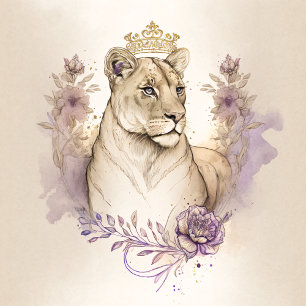 Waterverf Lioness 2 T-shirt