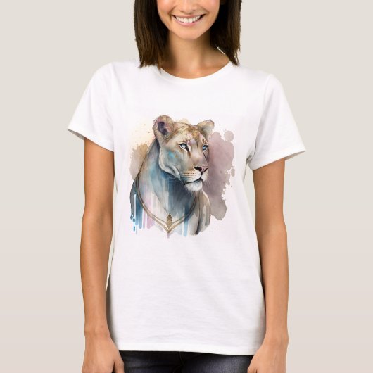 Waterverf Lioness 3 T-shirt (Voorkant)