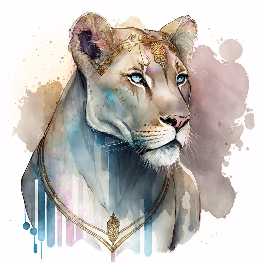Waterverf Lioness 3 T-shirt