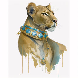 Waterverf Lioness 4 T-shirt