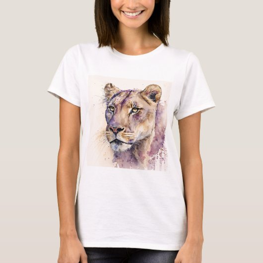 Waterverf Lioness 5 T-shirt (Voorkant)