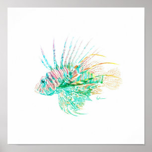 Waterverf Lionfish Art Poster