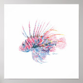 Waterverf Lionfish Art Poster (Voorkant)