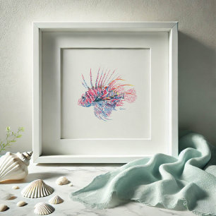 Waterverf Lionfish Art Poster