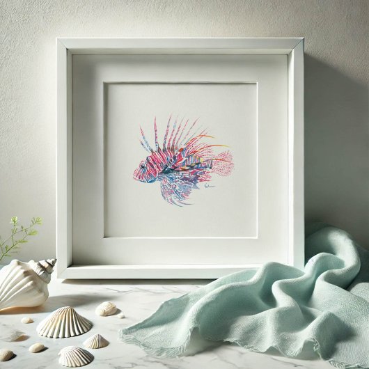 Waterverf Lionfish Art Poster