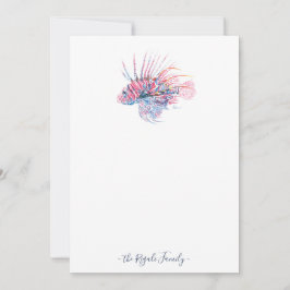 Waterverf Lionfish Specialized Stationery Notitiekaartje