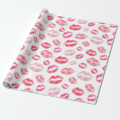 Waterverf lip prints cadeaupapier (Uitgerold)