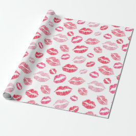 Waterverf lip prints cadeaupapier