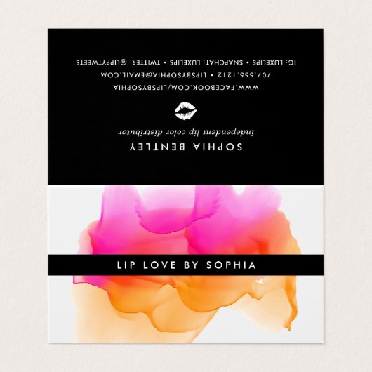 Waterverf Lip Product Distributeur Tips & Tricks Visitekaartje (Buitenkant ongevouwen)