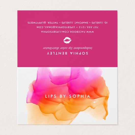 Waterverf Lip Product Distributeur Tips & Tricks Visitekaartje (Buitenkant ongevouwen)