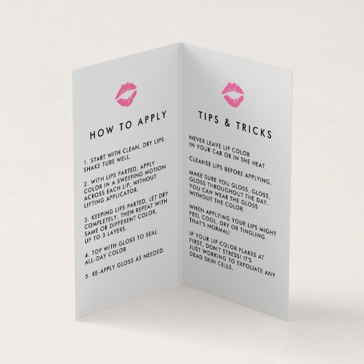 Waterverf Lip Product Distributeur Tips & Tricks Visitekaartje (Binnen)
