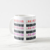 Waterverf lippenstift koffiemok (Voorkant links)