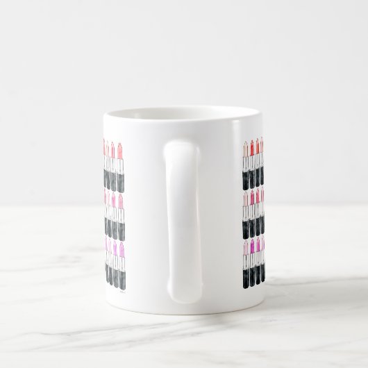 Waterverf lippenstift koffiemok (Handvat)