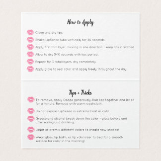 Waterverf lippies Visitekaartje - tips en toepassi