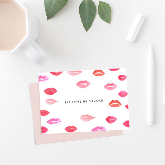Waterverf Lips | Gepersonaliseerde platte notities