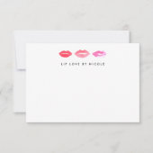 Waterverf Lips | Gepersonaliseerde platte notities (Voorkant)