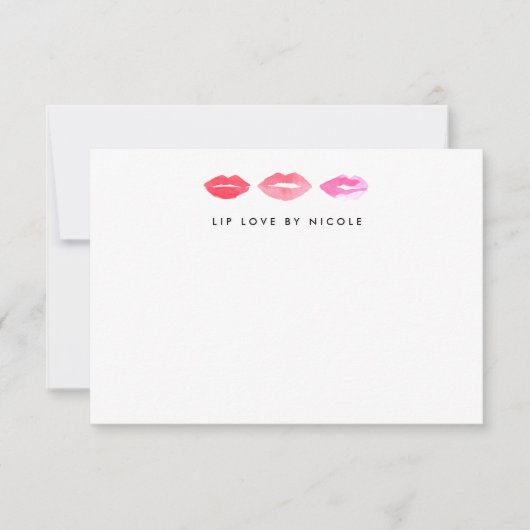 Waterverf Lips | Gepersonaliseerde platte notities (Voorkant)