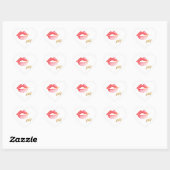 Waterverf Lips & Gold Foil XOXO Hart Sticker (Vel)