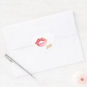 Waterverf Lips & Gold Foil XOXO Hart Sticker (Envelop)