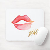 Waterverf Lips & Gold Foil XOXO Muismat (Met muis)