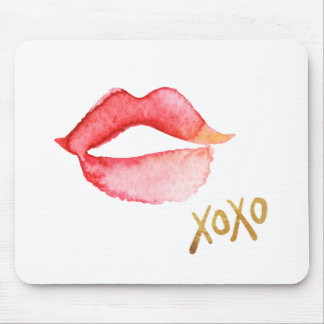 Waterverf Lips & Gold Foil XOXO Muismat