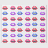 Waterverf Lips Kiss Fun Lipstick Cadeaupapier (Vlak)