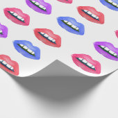 Waterverf Lips Kiss Fun Lipstick Cadeaupapier (Hoek)