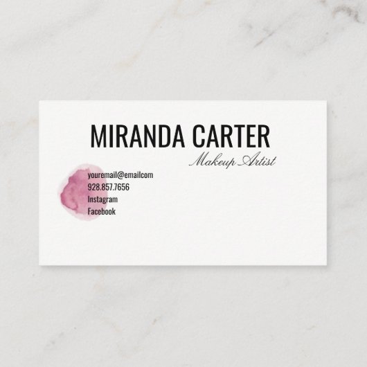 Waterverf Lips Visitekaartje (Achterkant)