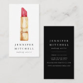 Waterverf Lipstick Beauty Make-up Artist Visitekaartje (Voorkant / Achterkant)