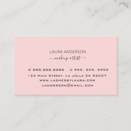 Waterverf Lipstick Makeup artiest Visitekaartje (Achterkant)