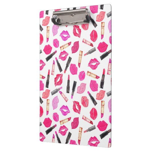 Waterverf Lipstick Pattern Makeup Artist Klembord (Links)