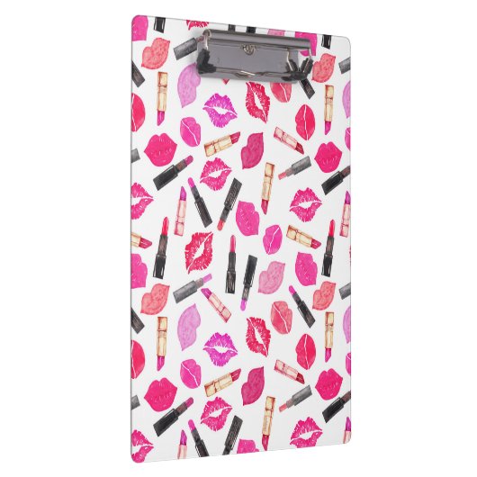 Waterverf Lipstick Pattern Makeup Artist Klembord (Rechts)
