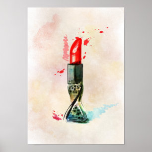 Waterverf lipstick poster