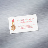 Waterverf lipstick rode gouden lippenkleurverdeler magnetisch visitekaartje (Voorbeeld)