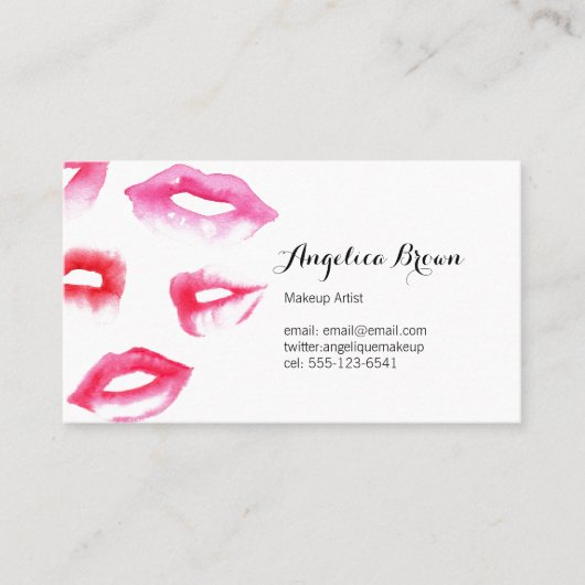 Waterverf Lipstick Visitekaartje (Voorkant)