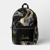 Waterverf Liquid Marble Pattern Gepersonaliseerde  Bedrukte Rugzak (Voorkant)
