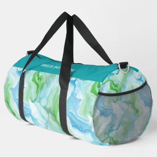 Waterverf Liquid Marble Pattern Gepersonaliseerde  Plunjezak (Rechterhoek)