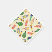 Waterverf Liquor Flessen servetten (Hoek)