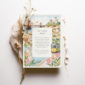 Waterverf Lissabon bruiloft Kaart