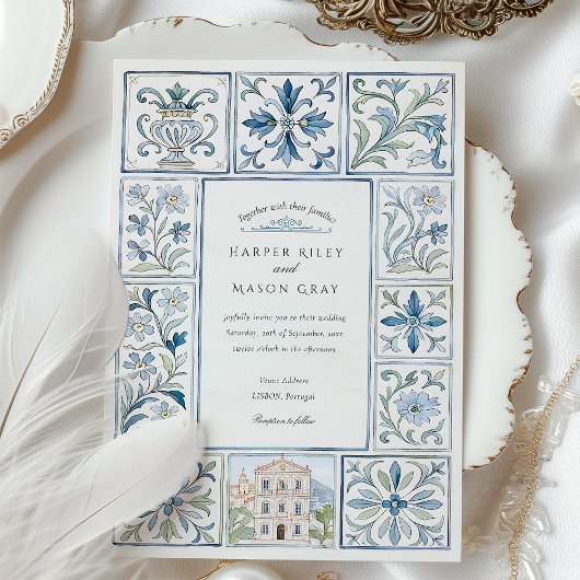 Waterverf Lissabon handgeschilderde Azulejos bruil Kaart