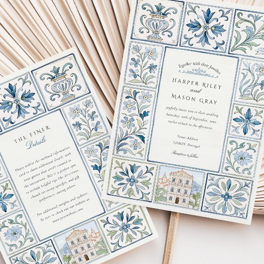 Waterverf Lissabon handgeschilderde Azulejos bruil Kaart