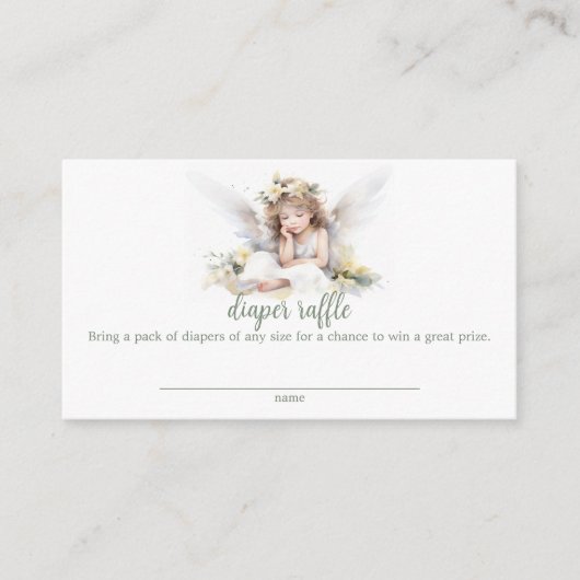 Waterverf Little Angel Baby Luier Raffle Informatiekaartje (Voorkant)