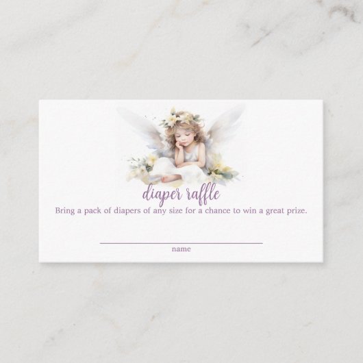 Waterverf Little Angel Baby Luier Raffle Informatiekaartje (Voorkant)
