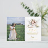 Waterverf Little Angle First Holy Communion Bedankkaart (Staand voorkant)