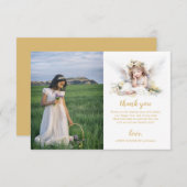 Waterverf Little Angle First Holy Communion Bedankkaart (Voorkant / Achterkant)