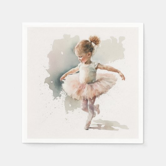 Waterverf Little Ballerina Napkins Servet (Voorkant)