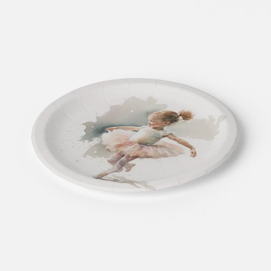 Waterverf Little Ballerina Paper Borden Papieren Bordje (Gekanteld)