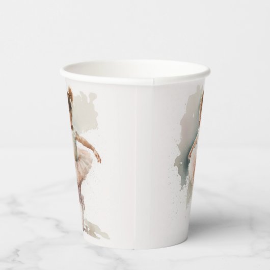 Waterverf Little Ballerina Paper Cups Papieren Bekers (Rechts)